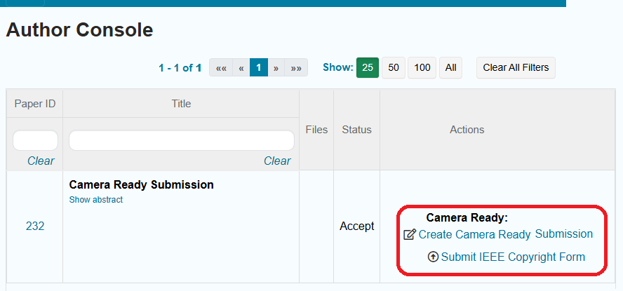 Creating camera-ready submission and IEEE Copyright Form submissions in Microsoft CMT